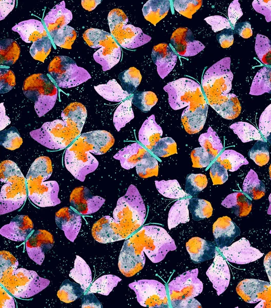 Seamless Colorful Bright Pattern Butterflies Dots — Stock Photo, Image