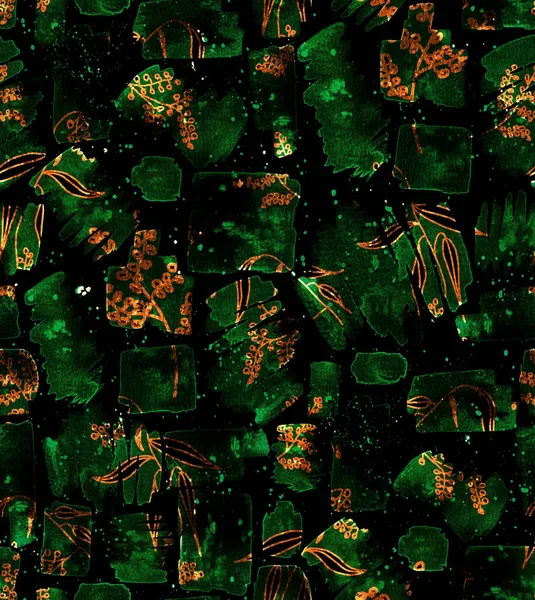 Nahtlose Bunte Helle Gemischte Muster Mit Blättern — Stockfoto