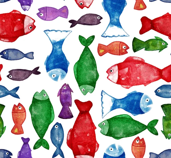Seamless Colorful Bright Pattern Beautiful Fishes — Stock Photo, Image