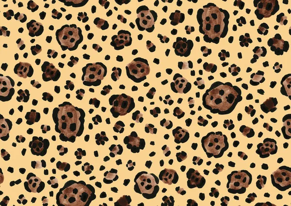 Hand Drawn Seamless Colorful Bright Pattern Leopard Spots — Stock Photo, Image