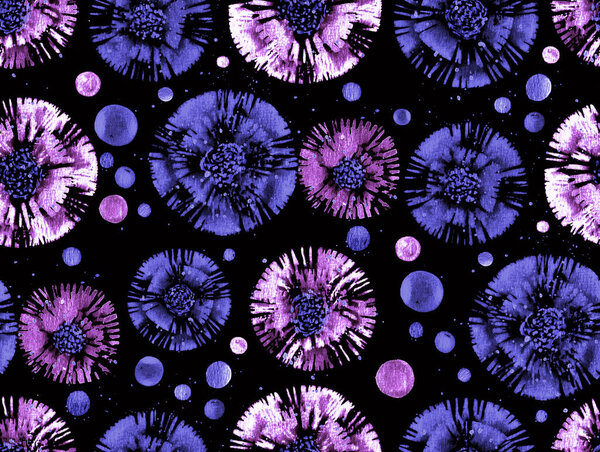 hand drawn seamless colorful bright pattern in diy shibori style