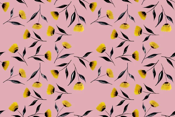 Handgezeichnete Nahtlose Bunte Helle Muster Mit Bunten Blumen — Stockfoto