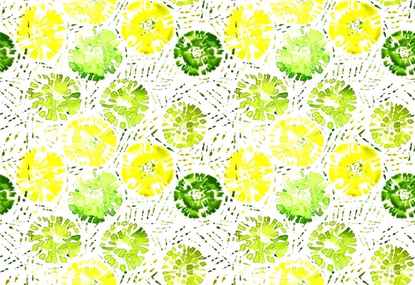 Ręcznie Rysowane Bezszwowe Kolorowe Jasny Wzór Shibori Kwiatowy Nadruk — Zdjęcie stockowe