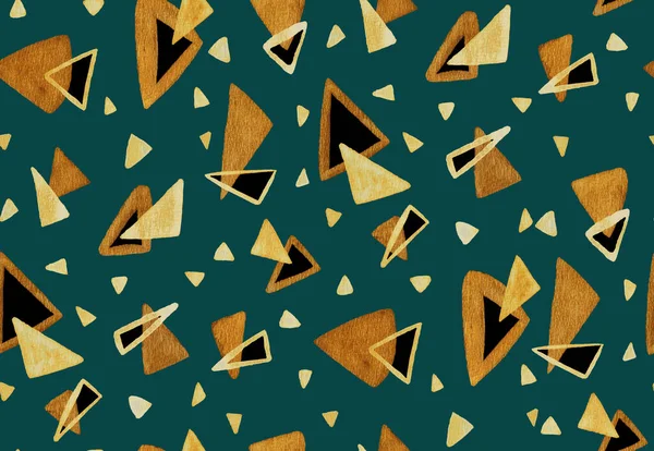 Kézzel Rajzolt Zökkenőmentes Színes Fényes Minta Elmosódott Akvarell Háromszögek Formák — Stock Fotó