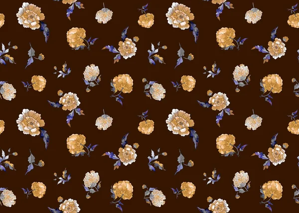 Handgezeichnete Nahtlose Bunte Helle Muster Mit Bunten Ethnischen Blumen — Stockfoto