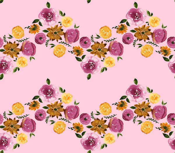 Handgezeichnete Nahtlose Bunte Helle Muster Mit Bunten Blumen — Stockfoto
