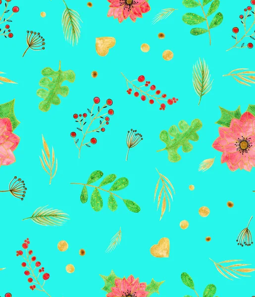 Dibujado Mano Patrón Brillante Colorido Sin Costuras Con Decoraciones Florales —  Fotos de Stock