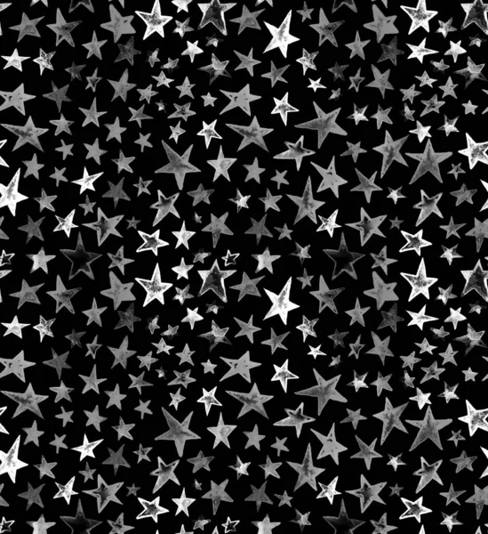Zökkenőmentes Színes Fényes Minta Akvarell Csillagok — Stock Fotó