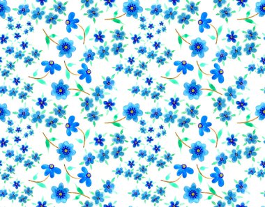 Renkli çiçeklerle renksiz, parlak desenli el çizimi