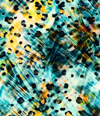 Leopar benekli, renksiz, parlak desenli el çizimi. 