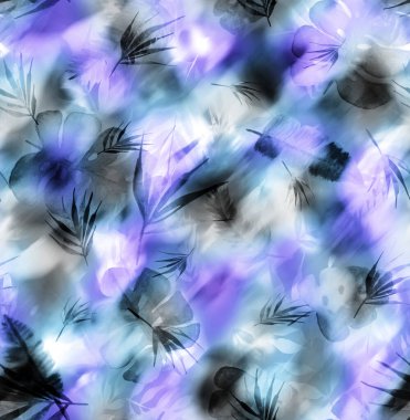 Elleri renksiz, tropik yapraklarla bulanık desenli. 