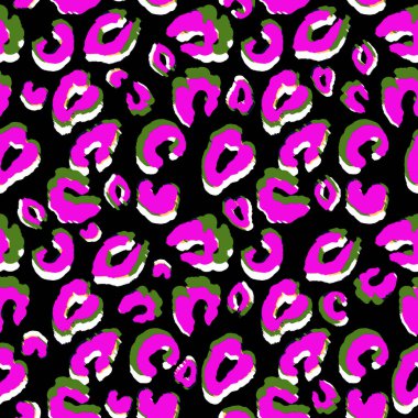 Kusursuz siyah benekli sahte leopar derisi deseni