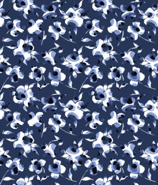 El çizimi, leopar deseni, siyah noktalar ve renkli çiçekler. 