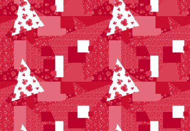 Geometrik arkaplanda renkli çiçeklerle renksiz parlak desen çizildi 