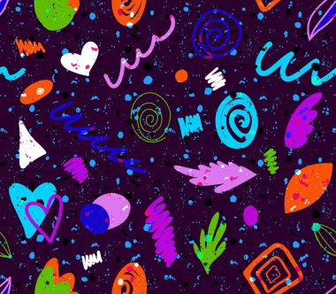 Elleri, bulanık suluboya şekilleriyle renksiz parlak desenler çizmiş.