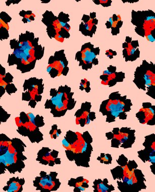 Kusursuz siyah benekli sahte leopar derisi deseni