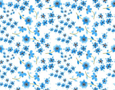 Renkli çiçeklerle renksiz, parlak desenli el çizimi