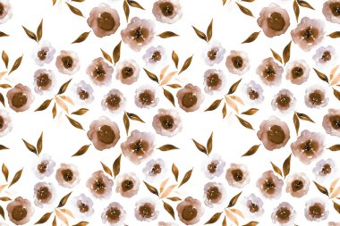 Renkli çiçeklerle renksiz, parlak desenli el çizimi