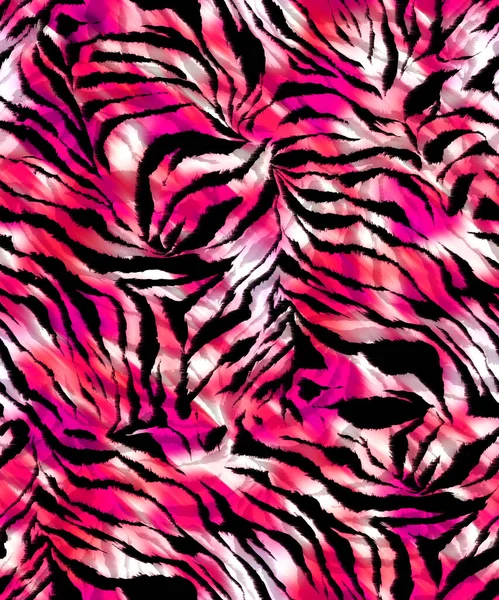 Disegno Mano Senza Cuciture Colorato Modello Luminoso Con Strisce Zebra — Foto Stock