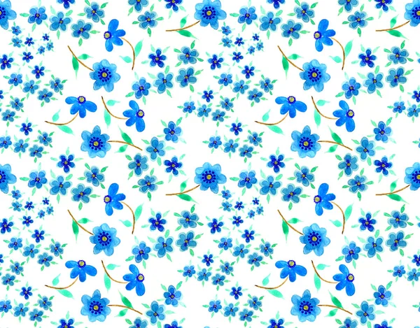 Hand Drawn Seamless Colorful Bright Pattern Colorful Flowers — Stock Photo, Image