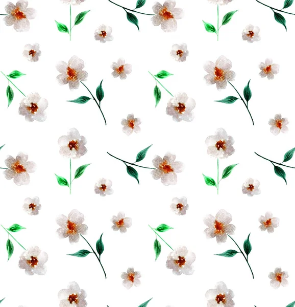 Hand Drawn Seamless Colorful Bright Pattern Colorful Flowers — Stock Photo, Image