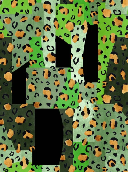Нарисованный Вручную Бесцветный Яркий Узор Размытыми Пятнами Леопарда — стоковое фото