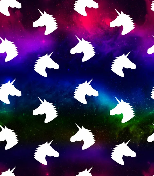 Hand Drawn Seamless Colorful Bright Pattern Horses Colorful Background — Stock Photo, Image