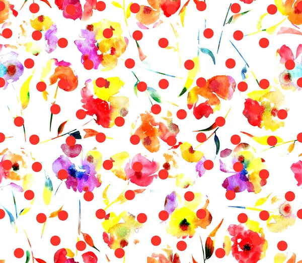 Seamless Colorful Bright Pattern Beautiful Poppies — Stock Photo, Image