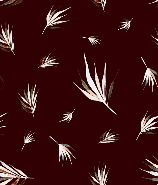 Handgezeichnete Nahtlose Bunte Helle Muster Mit Tropischen Blättern — Stockfoto