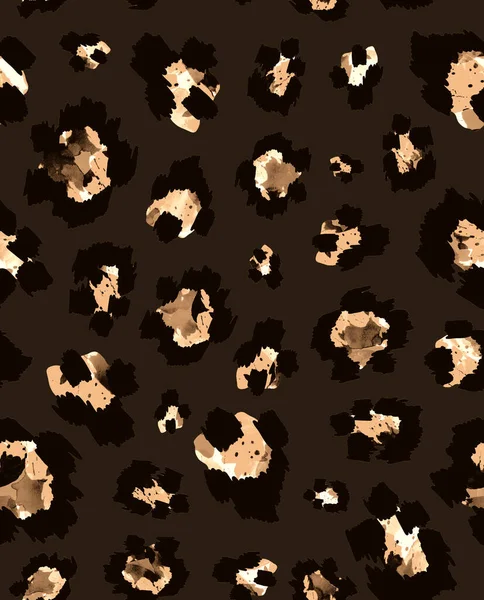 Patrón Piel Leopardo Sintética Sin Costuras Con Manchas Negras —  Fotos de Stock