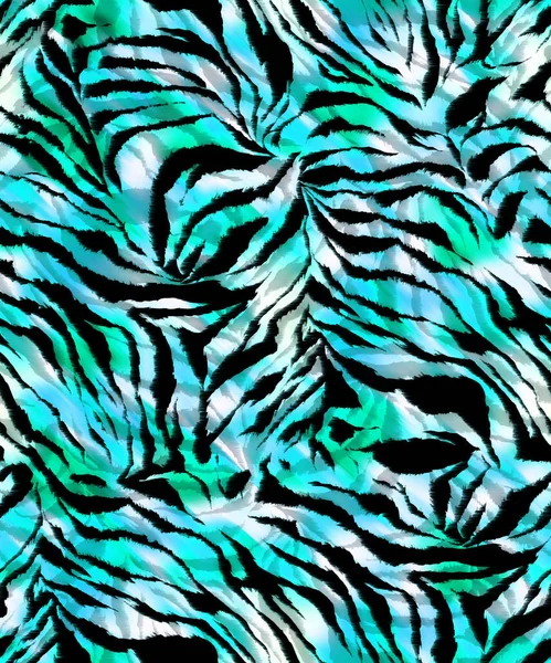 Hand Drawn Seamless Colorful Bright Pattern Zebra Stripes — Stock Photo, Image