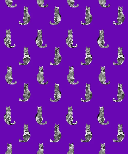 Motif Lumineux Coloré Sans Couture Avec Des Chats — Photo