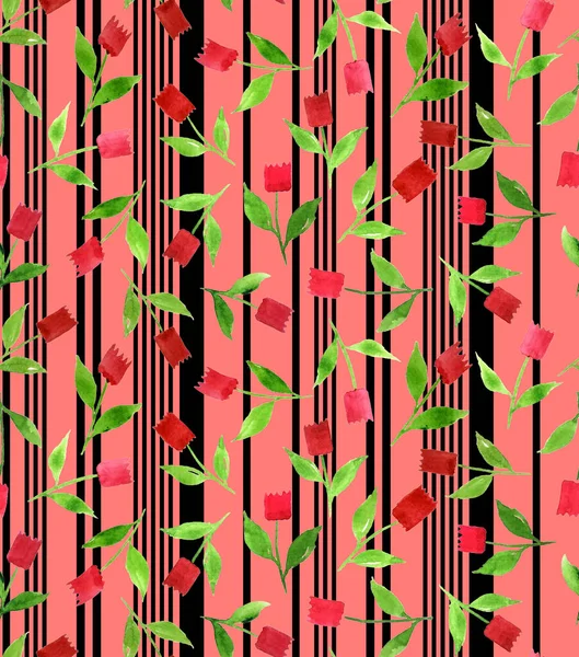 Patrón Sin Costura Dibujado Mano Con Flores Colores Sobre Fondo — Foto de Stock