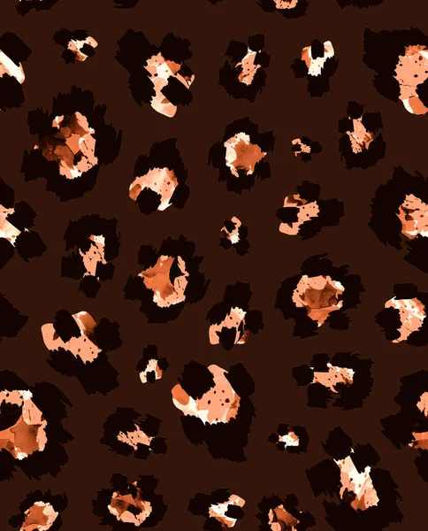 Απρόσκοπτη Faux Λεοπάρδαλη Μοτίβο Του Δέρματος Μαύρες Κηλίδες — Φωτογραφία Αρχείου