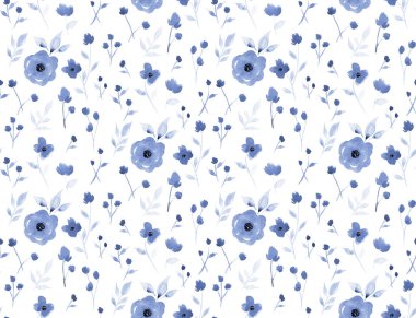 Renkli çiçeklerle renksiz, parlak desenli el çizimi