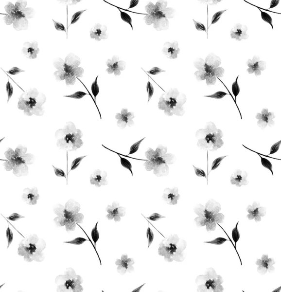 Hand Drawn Seamless Colorful Bright Pattern Colorful Flowers — Stock Photo, Image