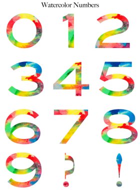 desenli karikatür dekoratif numaralar, vektör, illüstrasyon