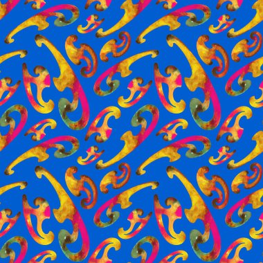 Etnik şekilli, pürüzsüz, parlak desenli el çizimi.