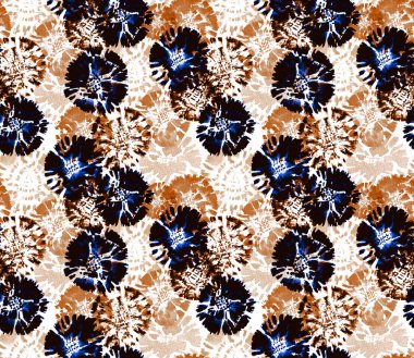 Diy Shibori stilinde el çizimi renksiz parlak desen