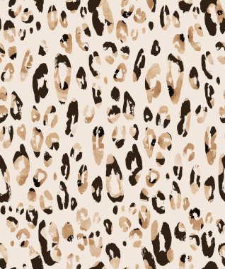 Kusursuz, arka planda çiçekler olan sahte leopar derisi deseni 