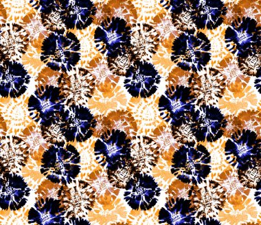 Diy Shibori stilinde el çizimi renksiz parlak desen