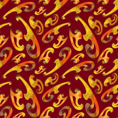 Etnik şekilli, pürüzsüz, parlak desenli el çizimi.