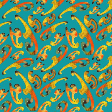 Etnik şekilli, pürüzsüz, parlak desenli el çizimi.