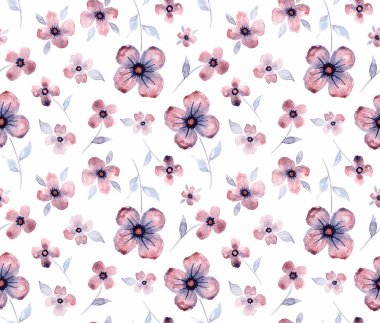 Renkli çiçeklerle renksiz, parlak desenli el çizimi