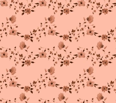 Renkli çiçeklerle renksiz, parlak desenli el çizimi