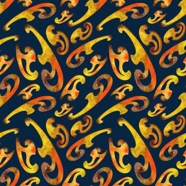 Etnik şekilli, pürüzsüz, parlak desenli el çizimi.