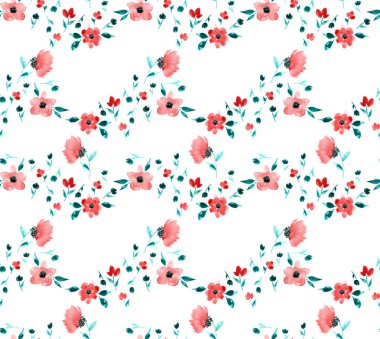 Renkli çiçeklerle renksiz, parlak desenli el çizimi