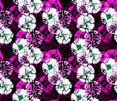 Diy Shibori stilinde el çizimi renksiz parlak desen