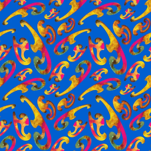 Ζωγραφισμένα Στο Χέρι Χωρίς Ραφή Πολύχρωμο Φωτεινό Μοτίβο Εθνοτικά Σχήματα — Φωτογραφία Αρχείου