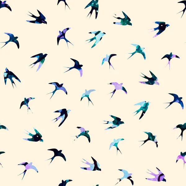 Seamless Colorful Bright Pattern Birds — Stock Photo, Image